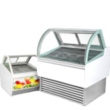 italian refrigerator cake ice cream display freezer cabinet with wheels